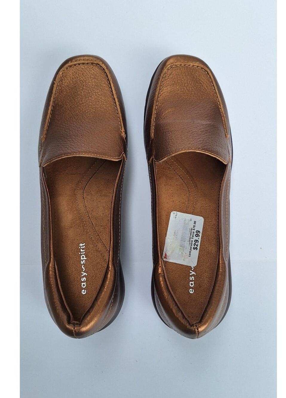 Easy Spirit Women Abide Slip-on Loafers Leather Casual Flat Shoes Copper 8.5